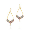 A combination of knotted cords and tiny beads create this textile pattern of blended color encircling a gold-filled teardrop component. These exquisite bohemian chic earrings are lightweight and an offer a subtle gentle grace.