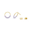 Wrapped in color with tiny silk knots, these gold-filled circle earrings are simplistic in style.